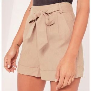 Tan Faux Suede Belt High Waisted Shorts Sz 4 NWT